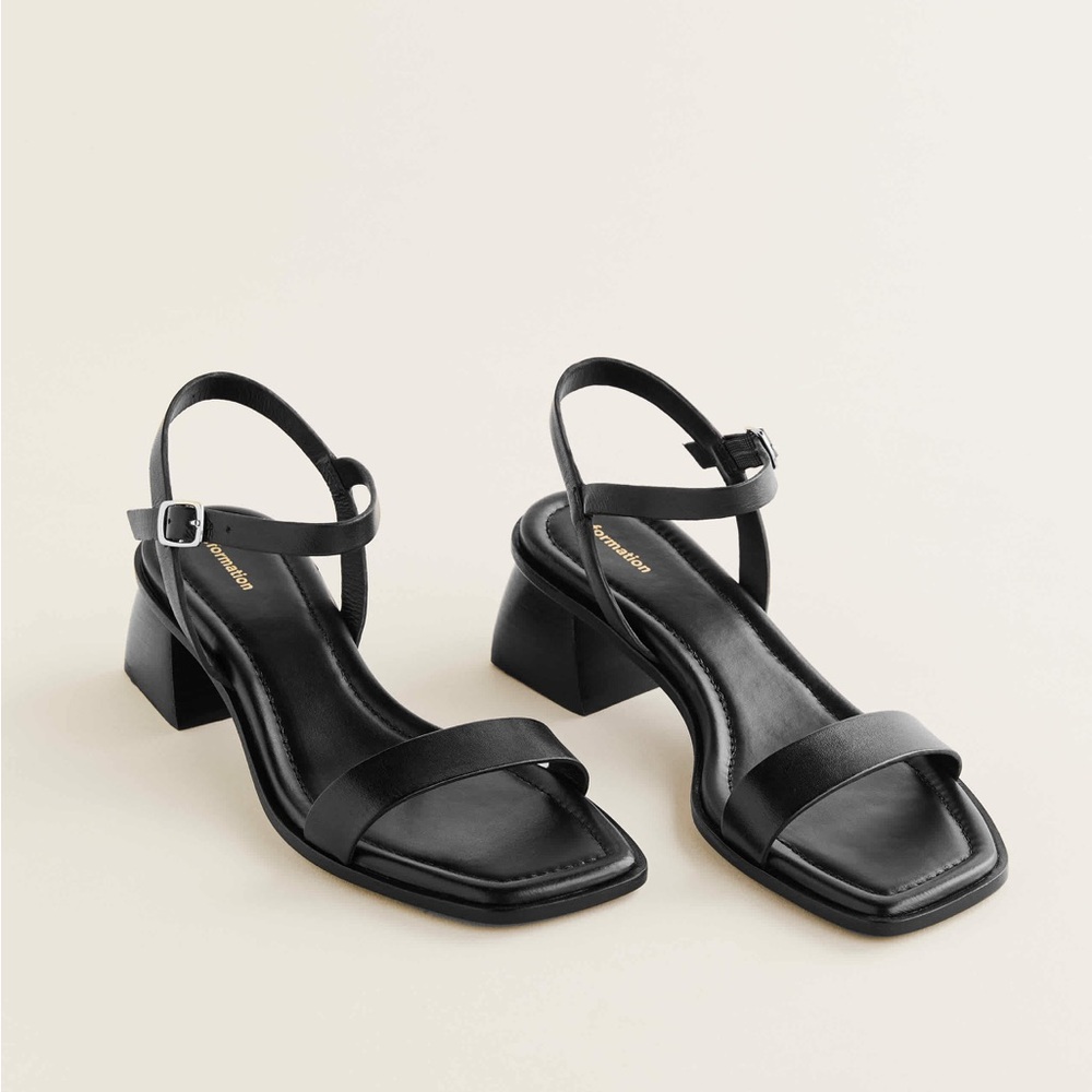 Reformation Stephanie Black Strappy Sandals